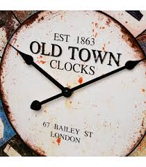 Wall Clock Multicolore Wood Mdf Old Town