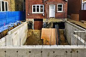 living space with basement excavation