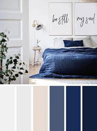 navy blue and neutral bedroom color