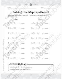 Solving One Step Equations Solve