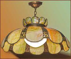 Fl Stained Glass Hanging Lamp