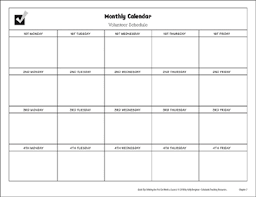 Monthly Calendar Volunteer Schedule Printable Forms Record