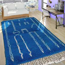 blue modern moroccan rug contemporary