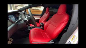 Protect your tesla model 3 upholstery with these tough, comfortable and great looking seat covers. Tesla Model X Red Interior Seat Covers Limited Edition Upgrade Quality Leather Brand New Look S 3 Y Youtube