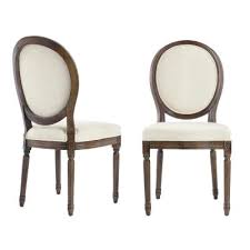 Pemberly row oval back dining side chair in linen (set of 2). Oval Back Dining Chairs Kitchen Dining Room Furniture The Home Depot