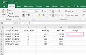 Suppose we have a list of items with given price, quantity and sales tax amount and we want to in cell f2, we apply the formula =(c2*d2)+e2 to calculate total amount. How To Apply A Formula To An Entire Column In Excel Wincope