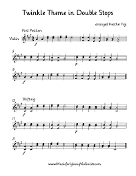 Violin Music Twinkle Theme Arranged With Double Stops