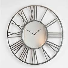 Large Round 90cm Chrome Wall Clock