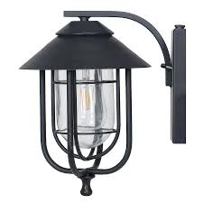 Honeywell 10 92 In H Black Led Outdoor Wall Light In The Outdoor Wall Lights Department At Lowes Com