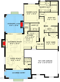 One Story Transitional House Plan Under