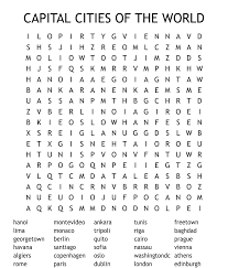 capital cities of the world word search