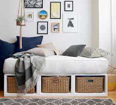 This curated palette features everyday neutrals and seasonal hues coordinating with their latest collection of furniture and decor. Stratton Storage Platform Daybed With Baskets Pottery Barn