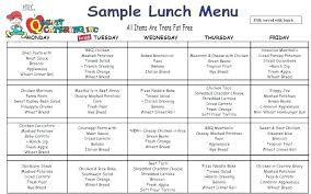 School Menu Template Calendar Templates Daycare St Lunch