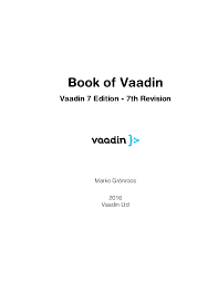 Pdf Book Of Vaadin Vaadin 7 Edition 7th Revision Ivan