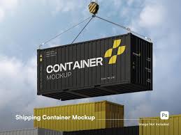 isolated shipping container lifting 3d