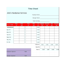 Printable Time Sheet Template Excel Daily Timesheet With Formulas