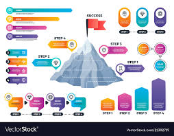 Steps To Success Infographics Mountain Graph With