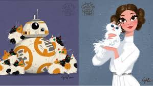 Disney + star wars = ?, los angeles, california. Disney Artists Draw Star Wars Characters With Their Cats Cattime