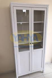 Glass Door Cabinet White Stained From