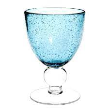 blue bubble glass wine glass maisons