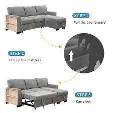gray velvet twin size sofa bed
