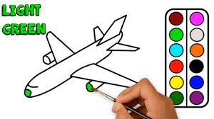 airplane drawings tutorial with colour