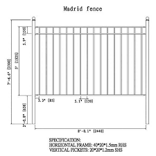 Steel Fence Madrid Style 8 X 5 Ft Aleko