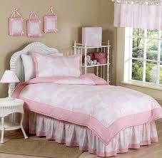 Pink French Toile Queen Bed Skirt By