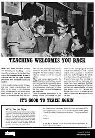 1965 Magazine Advertisement to encourage married women qualified teachers  to return to teaching FOR EDITORIAL USE ONLY Stock Photo - Alamy