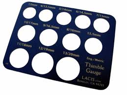Thimble Gauge Lacis Ld75 Sewing Finger Measure Scale Guide Guage Size Chart