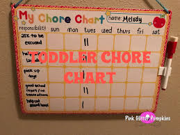 Toddler Chore Chart Pink Glitter Pumpkins