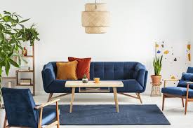 mid century modern living room decor on