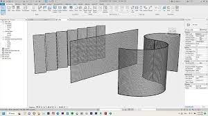 curtain wall revit family perforated