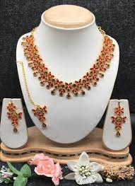 red indian jewellery necklace set
