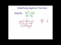 Simplifying Algebraic Fractions You