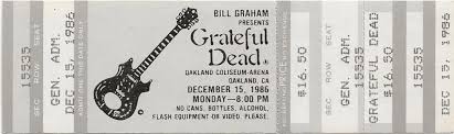 GRATEFUL DEAD UNUSED TICKET 12-15-1986 OAKLAND MAIL ORDER GARCIA WEIR MINT  | eBay