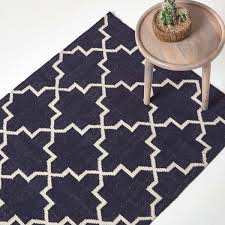 white cotton geometric kilim rug