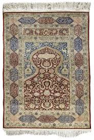 a hereke silk prayer rug turkey 1960