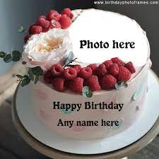 happy birthday strawberry cake with