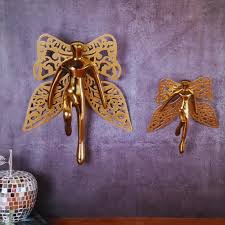 Flying Angel Wall Metal Art In Gold Finish