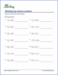 Grade 5 Fractions Worksheets