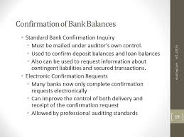 confirmation of bank balances you