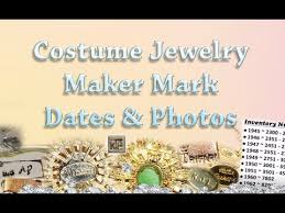 costume jewelry maker mark dates