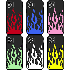 pink green flame red flames phone case