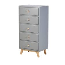 blue grey vintage 5 drawer chest of