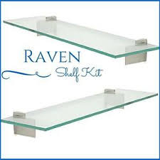 raven floating glass shelf kit 3 8