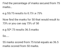 how to convert 75 marks in 50 marks