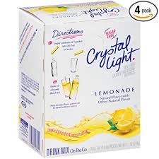 Amazon Com Crystal Light Sugar Free Lemonade Drink Mix 120 On The Go Packets 4 Packs Of 30 Powdered Soft Drink Mixes Grocery Gourmet Food