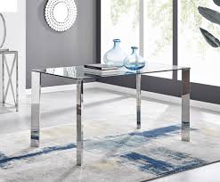 lucia 6 seater glass chrome dining