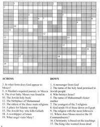 Crossword puzzles are for everyone. Crossword Puzzle For Judaism Christianity And Islam By Traveling Teacher